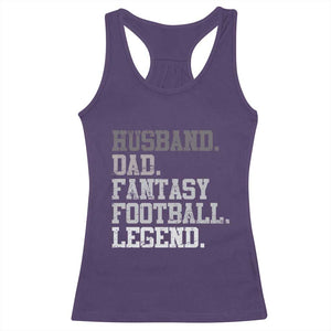 Husband Dad Fantasy Football Legend Racerback Tank Top Retro Fathers Day TS10 Purple Print Your Wear