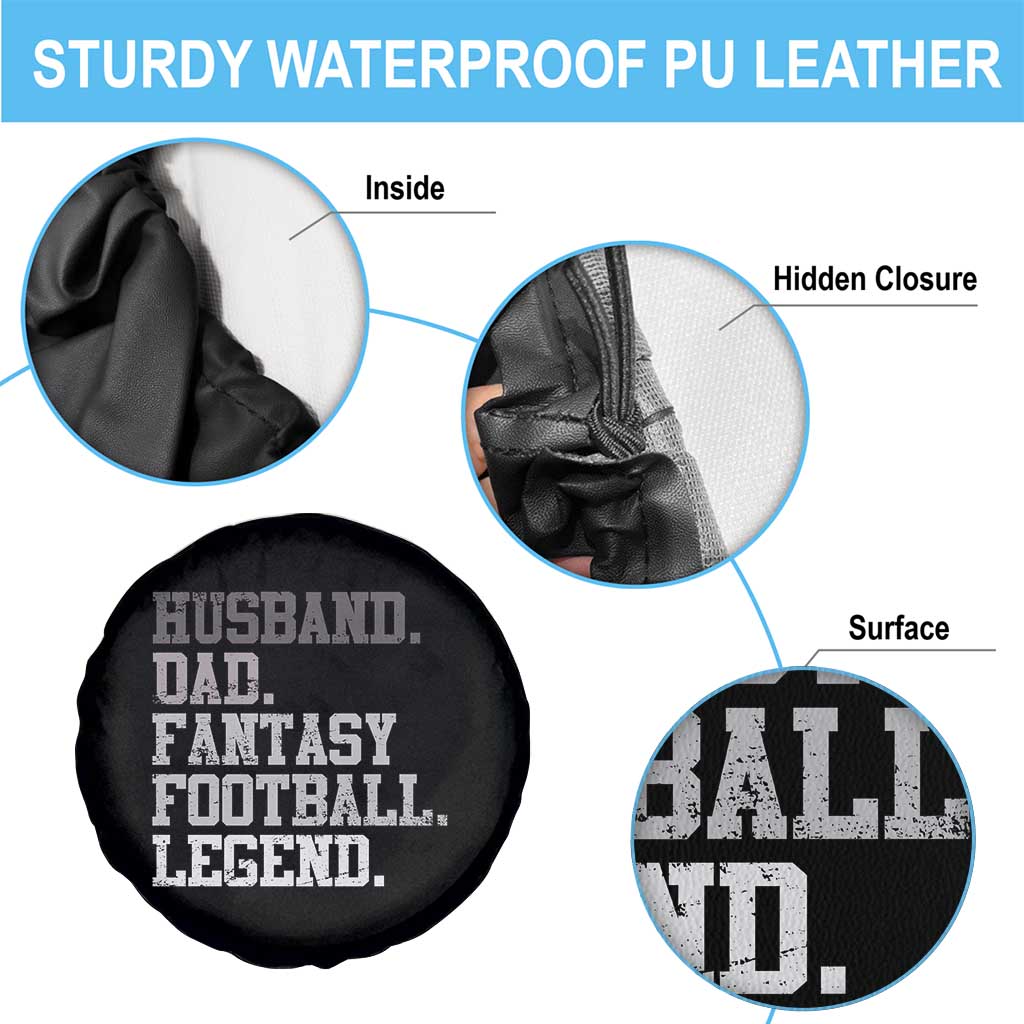 Husband Dad Fantasy Football Legend Spare Tire Cover Retro Fathers Day TS10 Print Your Wear