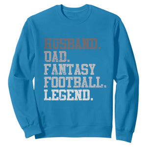 Husband Dad Fantasy Football Legend Sweatshirt Retro Fathers Day TS10 Sapphire Print Your Wear