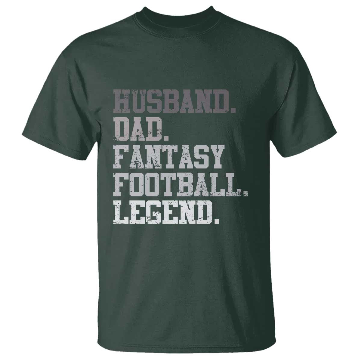 Husband Dad Fantasy Football Legend T Shirt Retro Fathers Day TS10 Dark Forest Green Print Your Wear