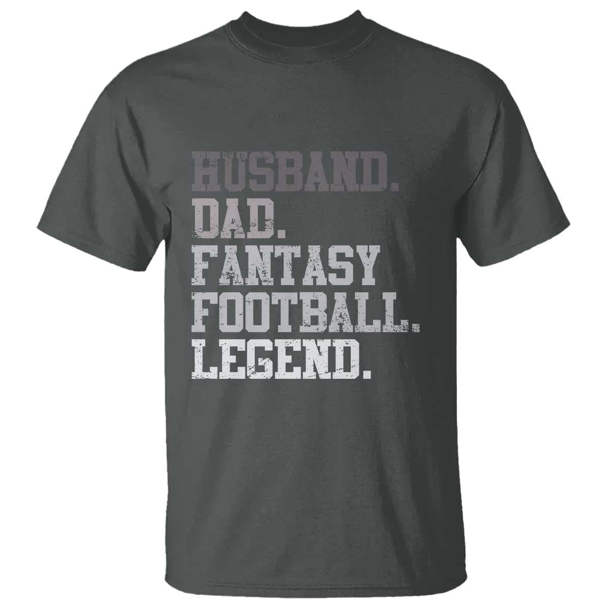 Husband Dad Fantasy Football Legend T Shirt Retro Fathers Day TS10 Dark Heather Print Your Wear