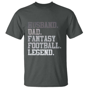 Husband Dad Fantasy Football Legend T Shirt Retro Fathers Day TS10 Dark Heather Print Your Wear