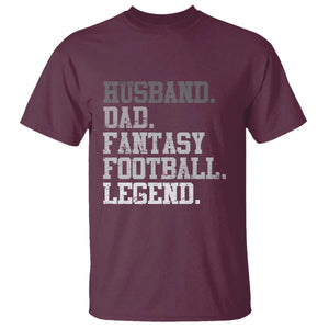 Husband Dad Fantasy Football Legend T Shirt Retro Fathers Day TS10 Maroon Print Your Wear