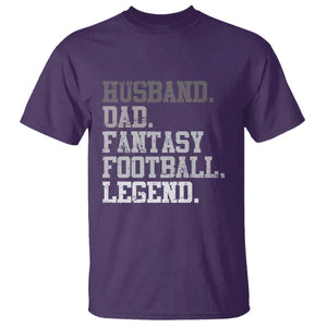 Husband Dad Fantasy Football Legend T Shirt Retro Fathers Day TS10 Purple Print Your Wear