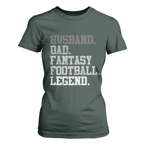 Husband Dad Fantasy Football Legend T Shirt For Women Retro Fathers Day TS10 Dark Forest Green Print Your Wear