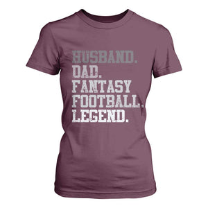 Husband Dad Fantasy Football Legend T Shirt For Women Retro Fathers Day TS10 Maroon Print Your Wear