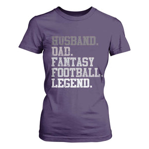 Husband Dad Fantasy Football Legend T Shirt For Women Retro Fathers Day TS10 Purple Print Your Wear