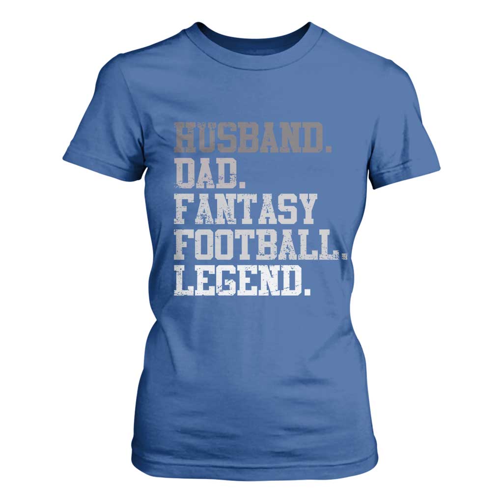 Husband Dad Fantasy Football Legend T Shirt For Women Retro Fathers Day TS10 Royal Blue Print Your Wear