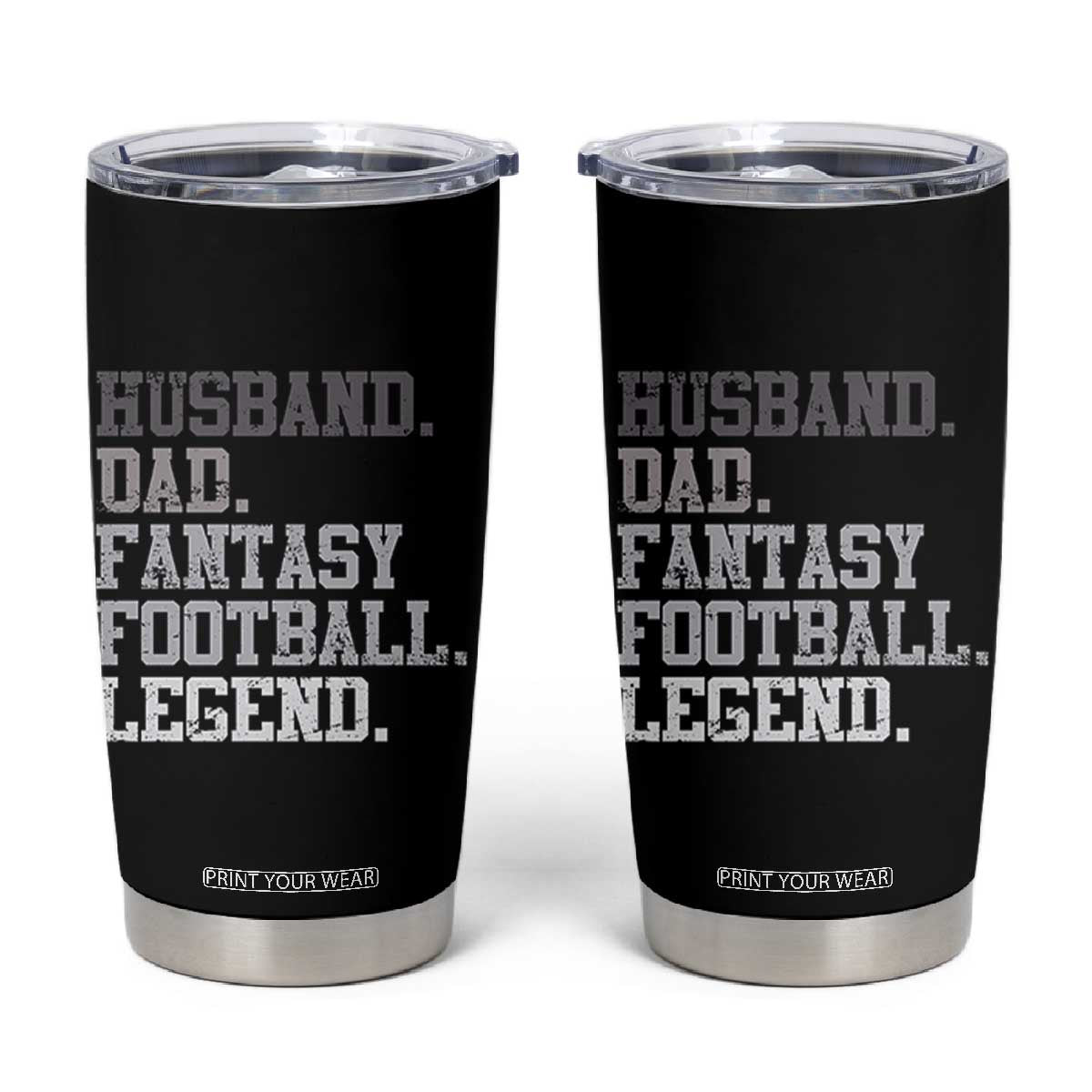 Husband Dad Fantasy Football Legend Tumbler Cup Retro Fathers Day TS10 Black Print Your Wear