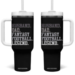 Husband Dad Fantasy Football Legend Tumbler With Handle Retro Fathers Day TS10 One Size: 40 oz Black Print Your Wear