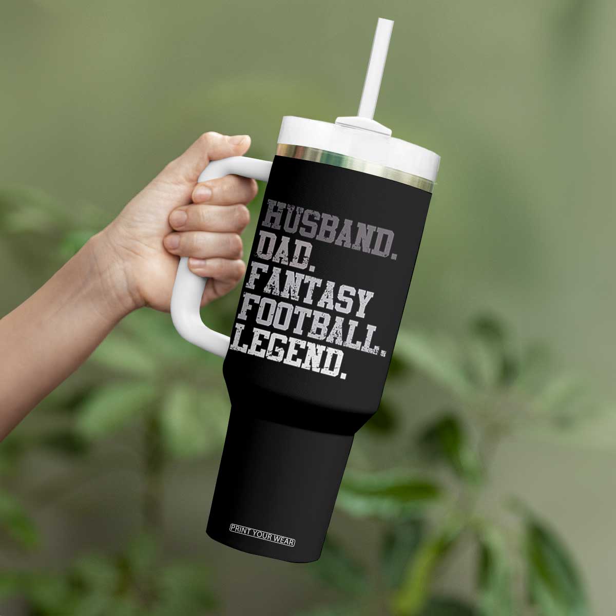 Husband Dad Fantasy Football Legend Tumbler With Handle Retro Fathers Day TS10 Print Your Wear