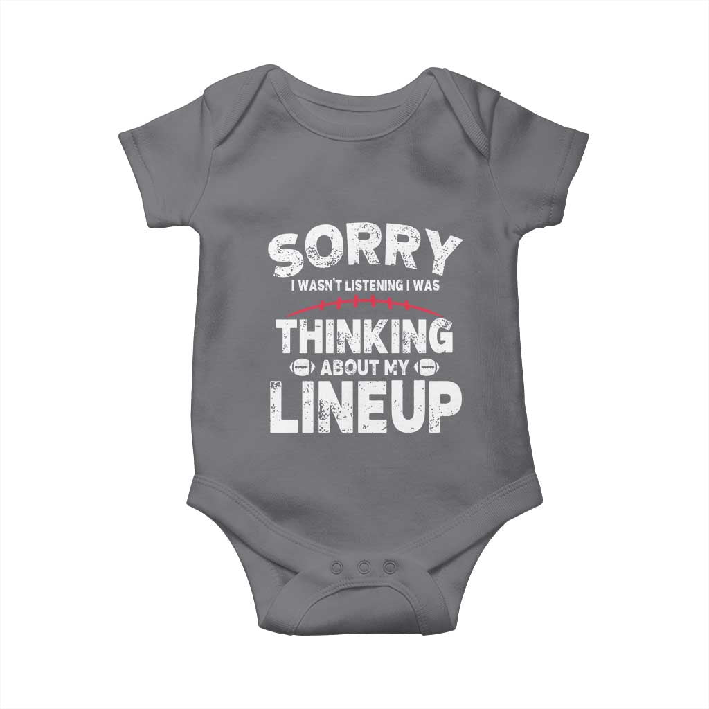 Funny Fantasy Football Player Baby Onesie Commissioner Draft Party TS10 Charcoal Print Your Wear