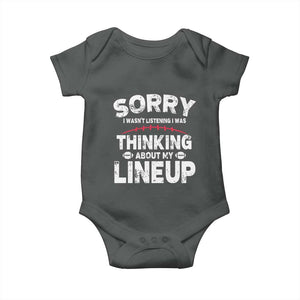 Funny Fantasy Football Player Baby Onesie Commissioner Draft Party TS10 Dark Heather Print Your Wear