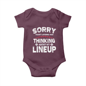 Funny Fantasy Football Player Baby Onesie Commissioner Draft Party TS10 Maroon Print Your Wear