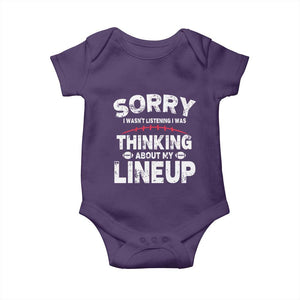 Funny Fantasy Football Player Baby Onesie Commissioner Draft Party TS10 Purple Print Your Wear