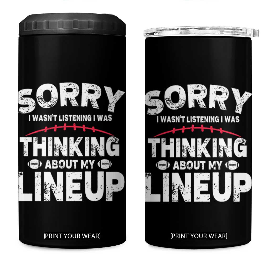 Funny Fantasy Football Player 4 in 1 Can Cooler Tumbler Commissioner Draft Party TS10 One Size: 16 oz Black Print Your Wear