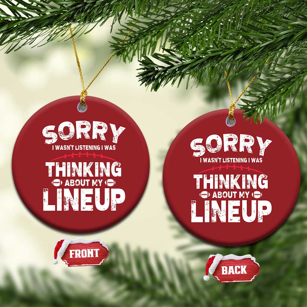 Funny Fantasy Football Player Christmas Ornament Commissioner Draft Party TS10 Circle Red Print Your Wear