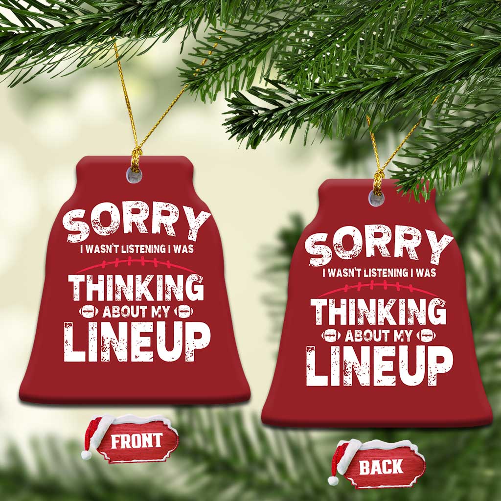 Funny Fantasy Football Player Christmas Ornament Commissioner Draft Party TS10 Bell Flake Red Print Your Wear