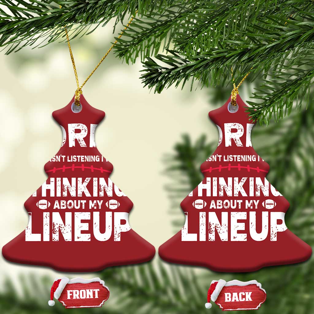 Funny Fantasy Football Player Christmas Ornament Commissioner Draft Party TS10 Christmas Tree Red Print Your Wear