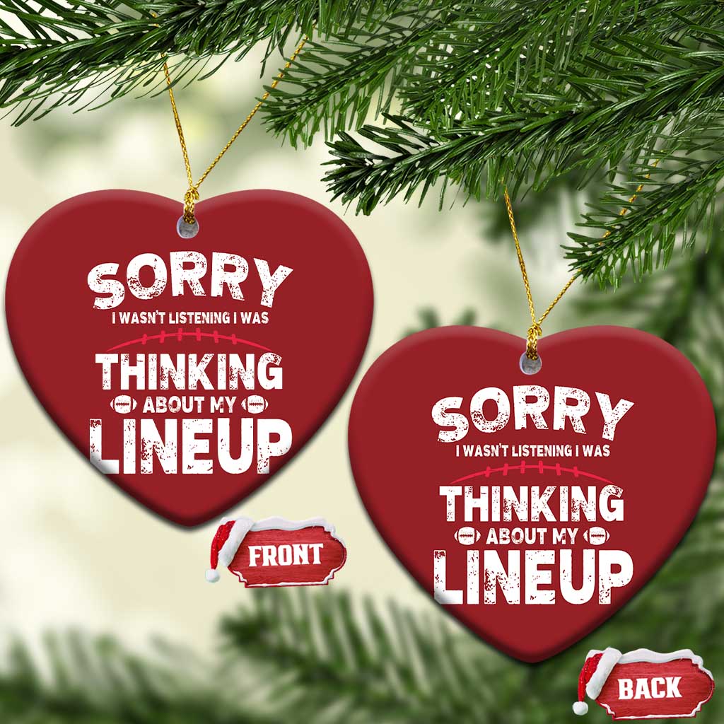 Funny Fantasy Football Player Christmas Ornament Commissioner Draft Party TS10 Heart Red Print Your Wear