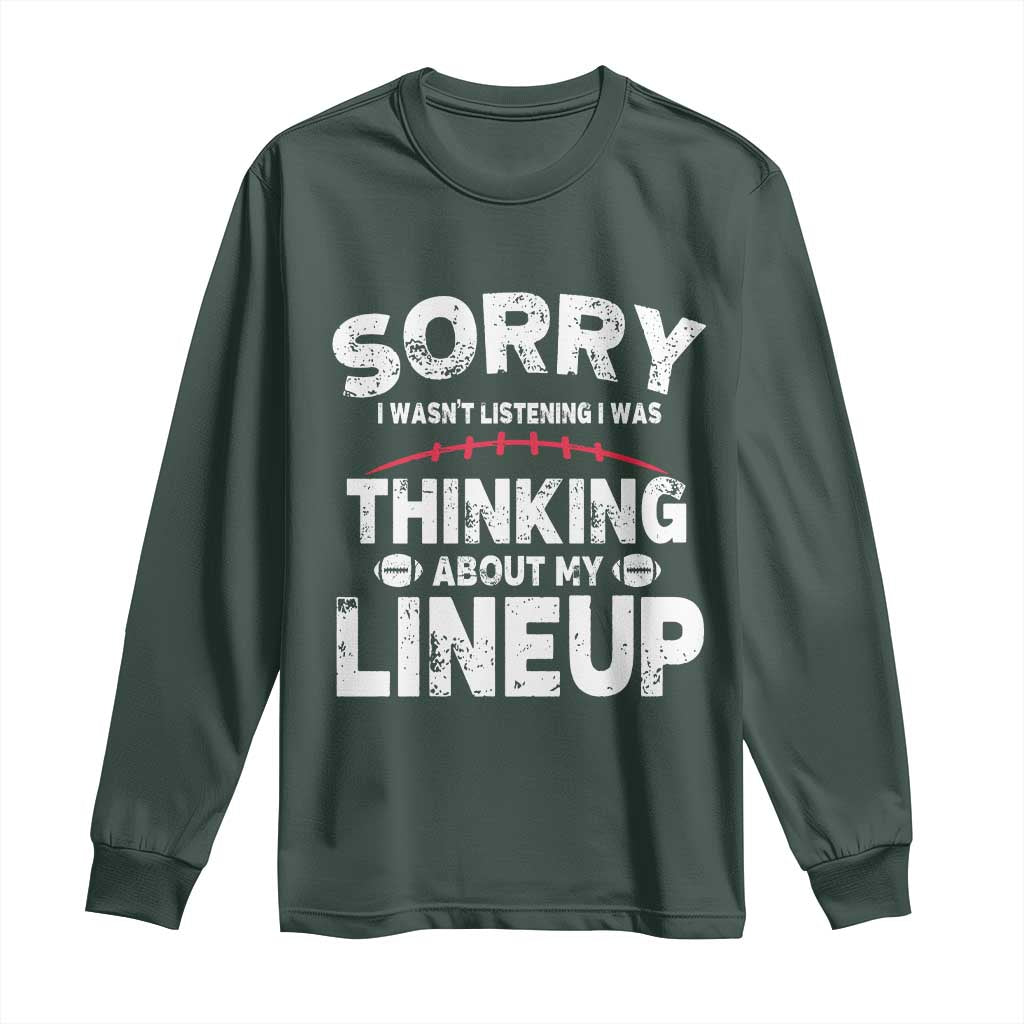 Funny Fantasy Football Player Long Sleeve Shirt Commissioner Draft Party TS10 Dark Forest Green Print Your Wear