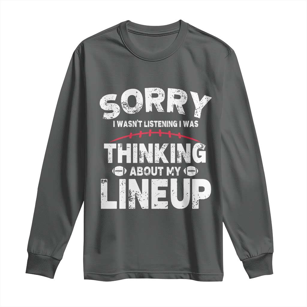 Funny Fantasy Football Player Long Sleeve Shirt Commissioner Draft Party TS10 Dark Heather Print Your Wear
