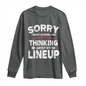 Funny Fantasy Football Player Long Sleeve Shirt Commissioner Draft Party TS10 Dark Heather Print Your Wear