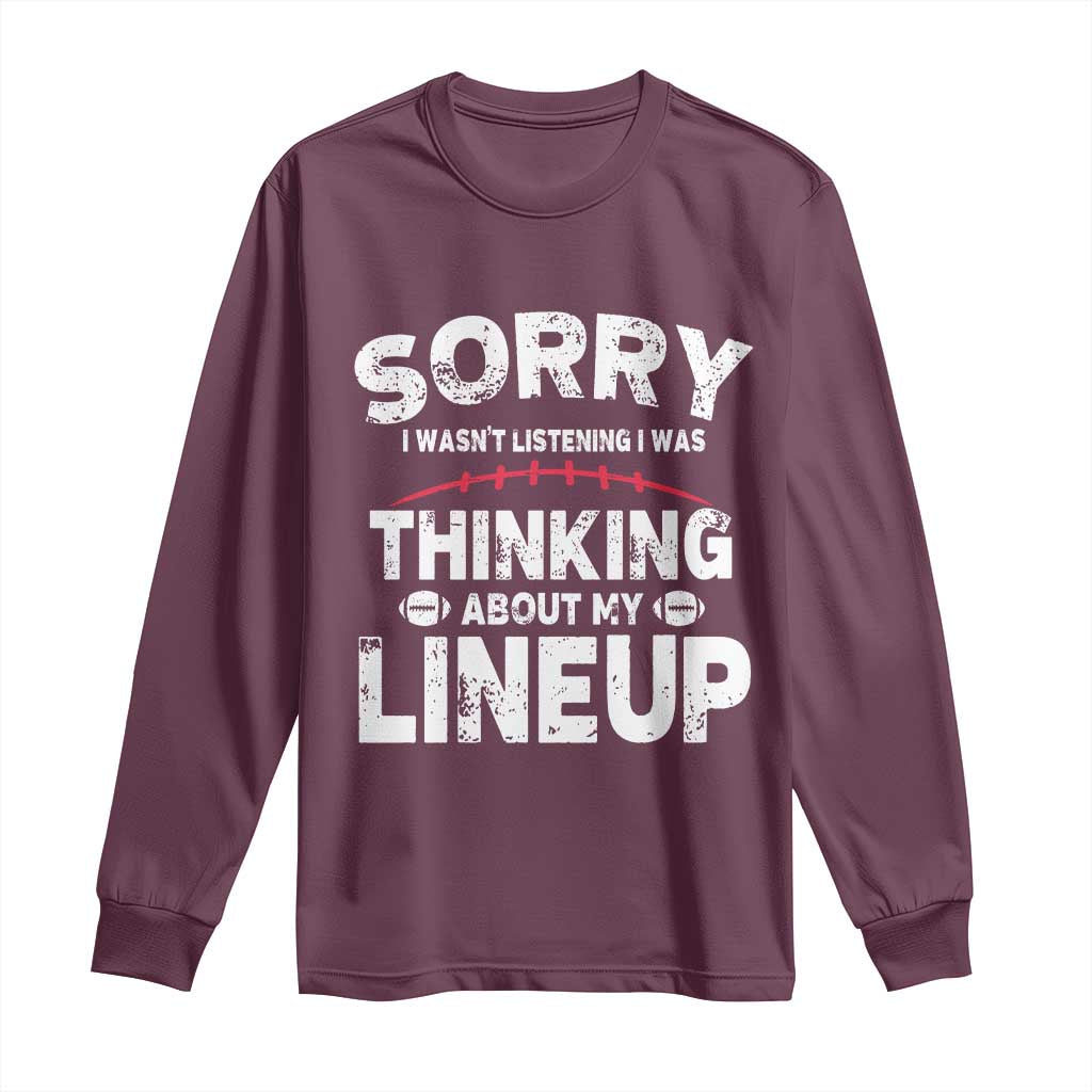 Funny Fantasy Football Player Long Sleeve Shirt Commissioner Draft Party TS10 Maroon Print Your Wear