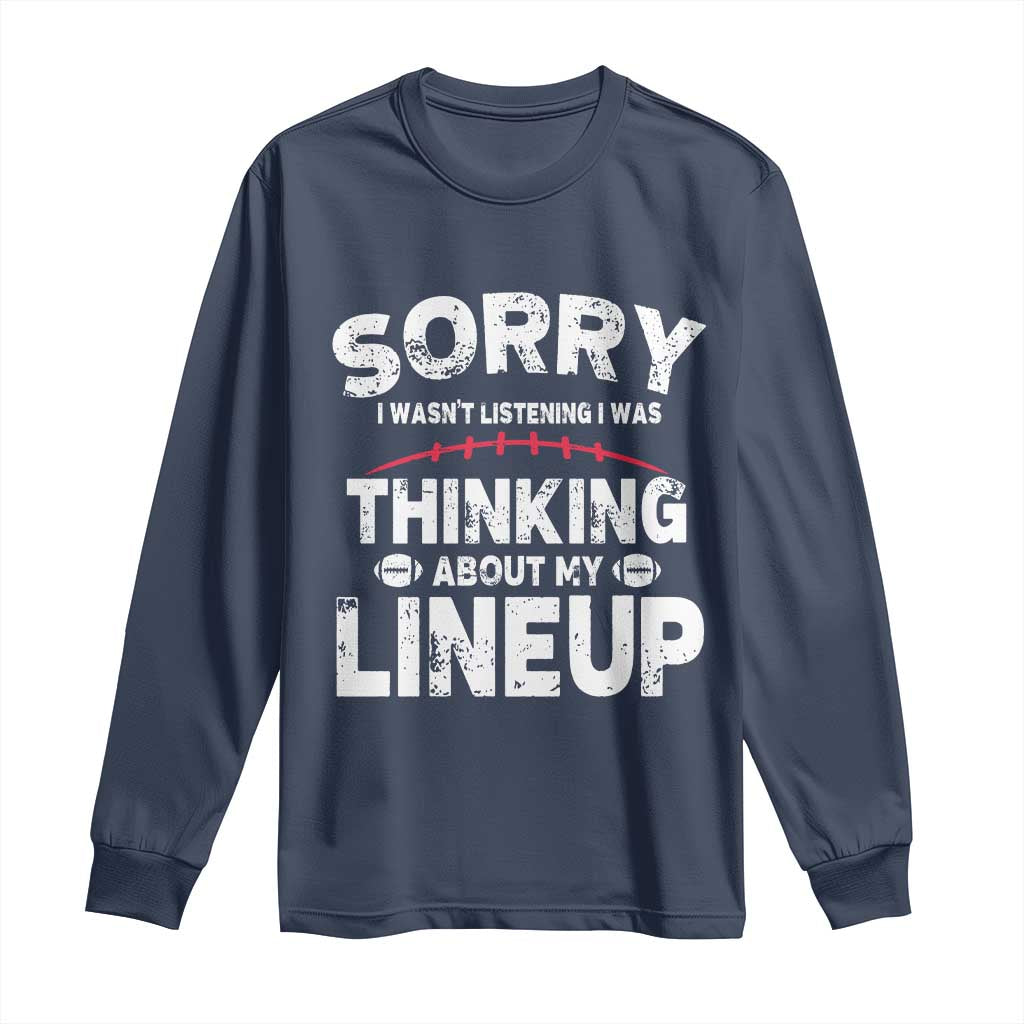 Funny Fantasy Football Player Long Sleeve Shirt Commissioner Draft Party TS10 Navy Print Your Wear
