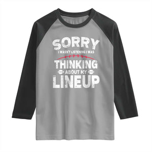 Funny Fantasy Football Player Raglan Shirt Commissioner Draft Party TS10 Sport Gray Black Print Your Wear