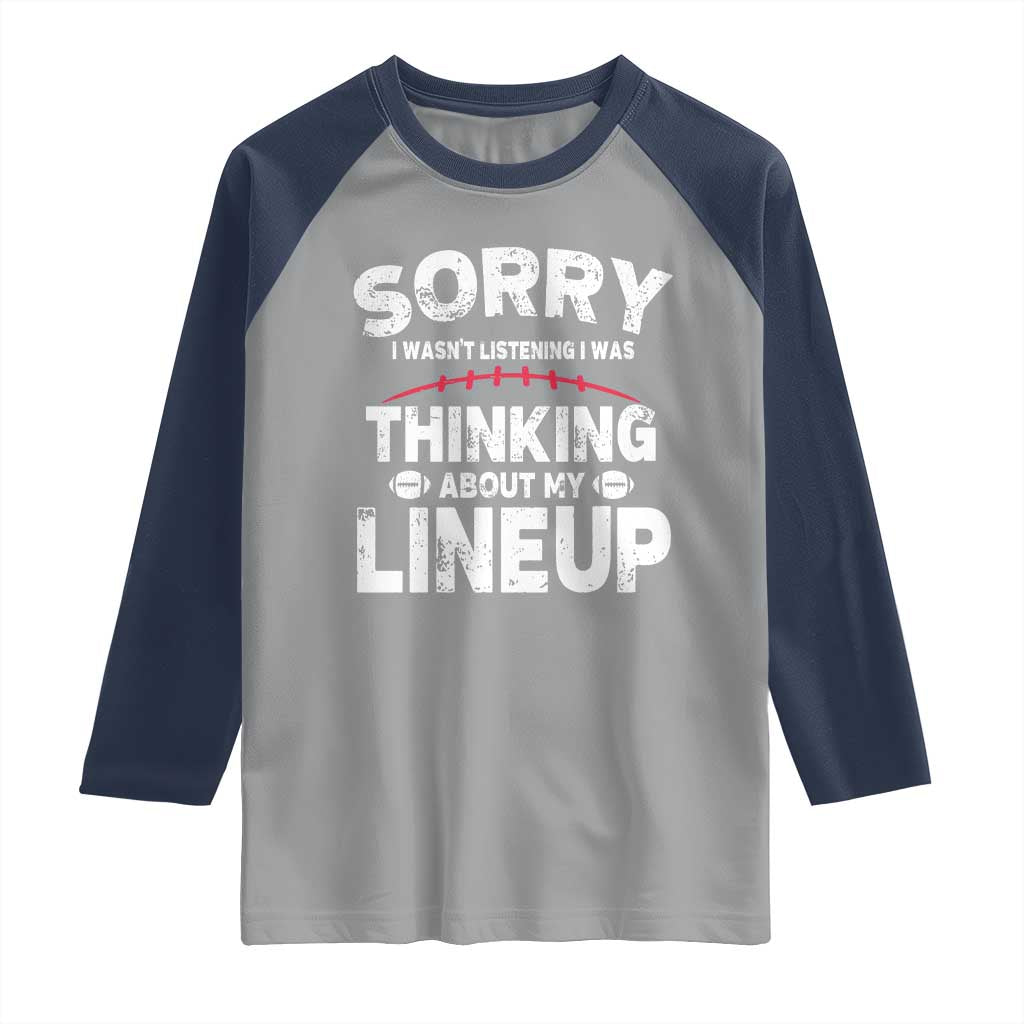 Funny Fantasy Football Player Raglan Shirt Commissioner Draft Party TS10 Sport Gray Navy Print Your Wear