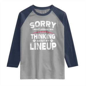 Funny Fantasy Football Player Raglan Shirt Commissioner Draft Party TS10 Sport Gray Navy Print Your Wear