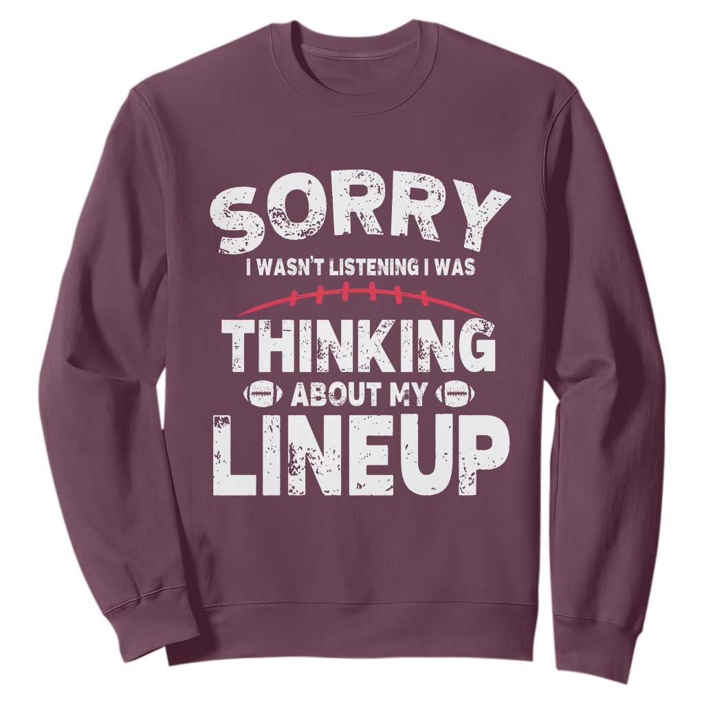 Funny Fantasy Football Player Sweatshirt Commissioner Draft Party TS10 Maroon Print Your Wear