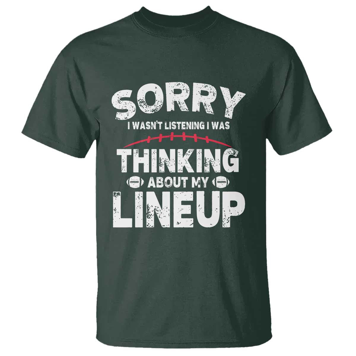 Funny Fantasy Football Player T Shirt Commissioner Draft Party TS10 Dark Forest Green Print Your Wear