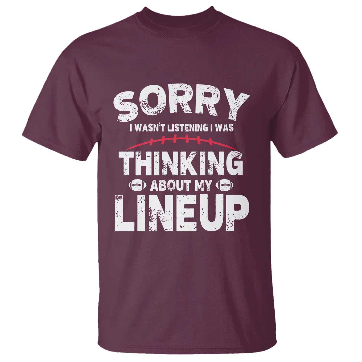 Funny Fantasy Football Player T Shirt Commissioner Draft Party TS10 Maroon Print Your Wear