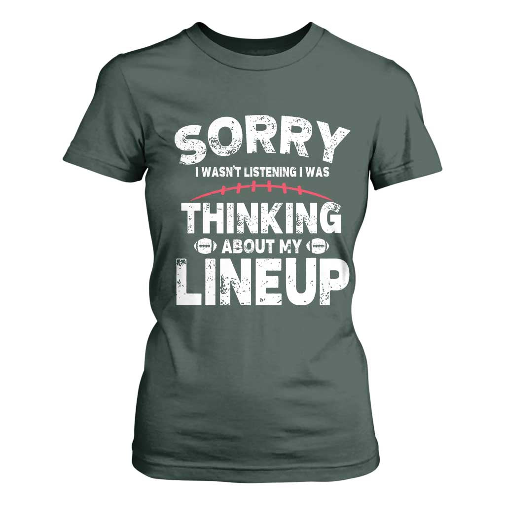 Funny Fantasy Football Player T Shirt For Women Commissioner Draft Party TS10 Dark Forest Green Print Your Wear