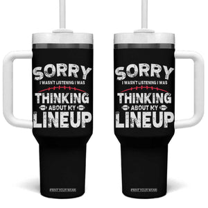 Funny Fantasy Football Player Tumbler With Handle Commissioner Draft Party TS10 One Size: 40 oz Black Print Your Wear