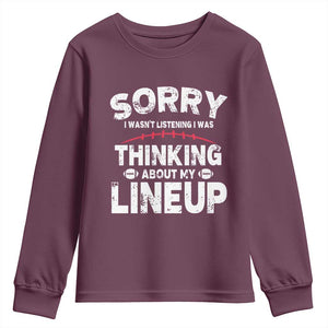 Funny Fantasy Football Player Youth Sweatshirt Commissioner Draft Party TS10 Maroon Print Your Wear