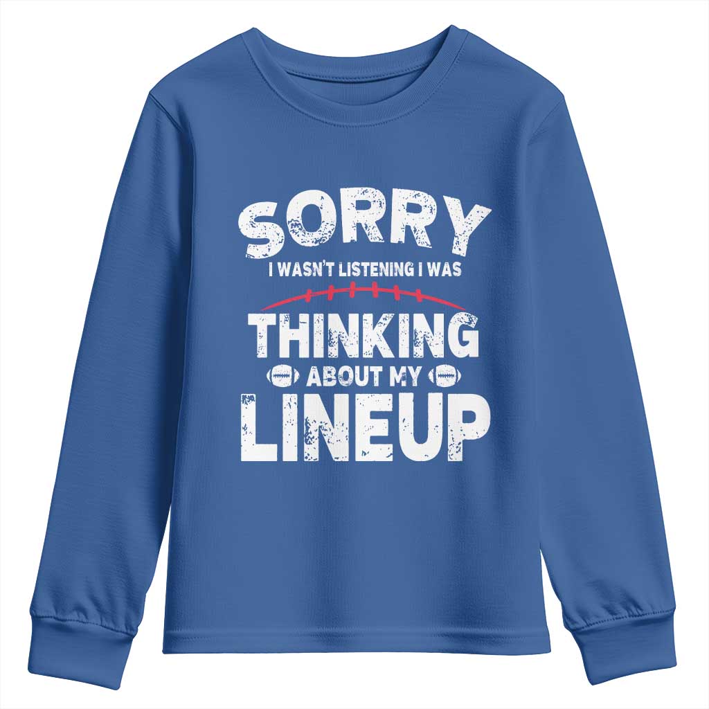 Funny Fantasy Football Player Youth Sweatshirt Commissioner Draft Party TS10 Royal Blue Print Your Wear