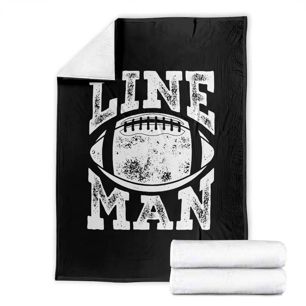 Football Linemen Throw Blanket Vintage Offensive Lineman TS10 Black Print Your Wear