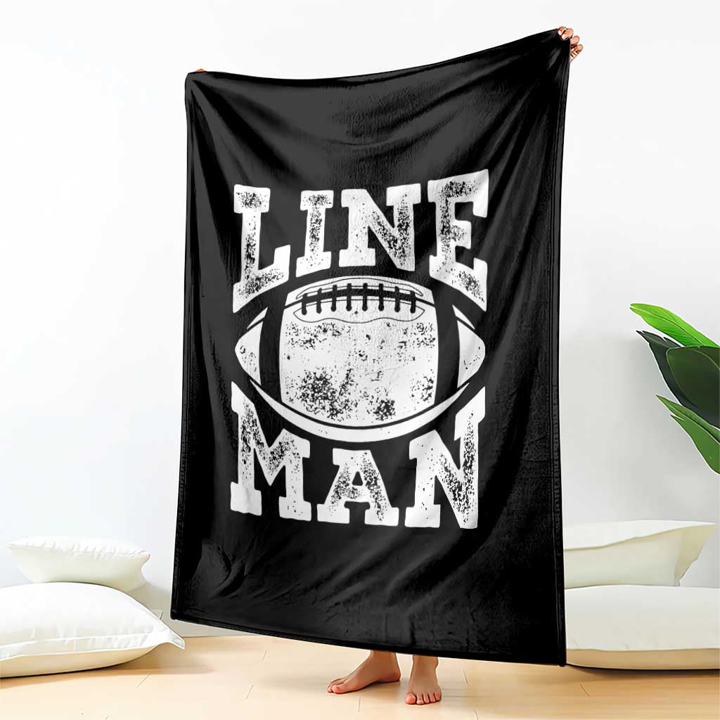 Football Linemen Throw Blanket Vintage Offensive Lineman TS10 Print Your Wear