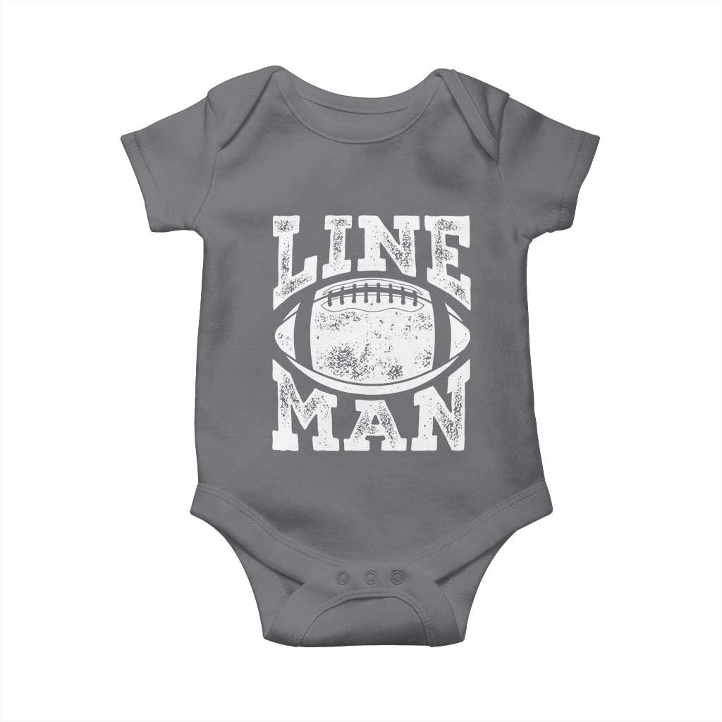 Football Linemen Baby Onesie Vintage Offensive Lineman TS10 Charcoal Print Your Wear