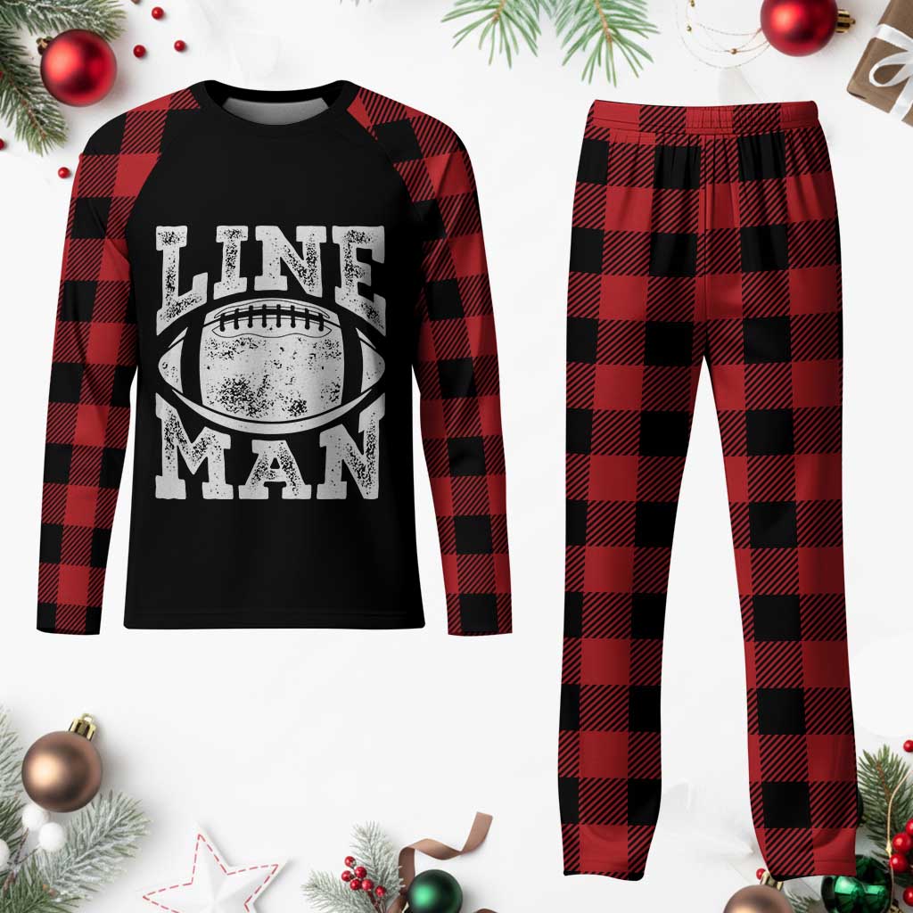 Football Linemen Plaid Pajama Set Vintage Offensive Lineman TS10 Buffalo Plaid Print Your Wear