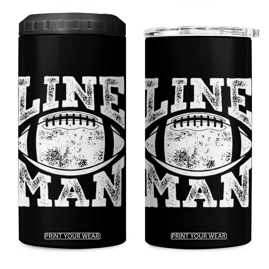 Football Linemen 4 in 1 Can Cooler Tumbler Vintage Offensive Lineman TS10 One Size: 16 oz Black Print Your Wear