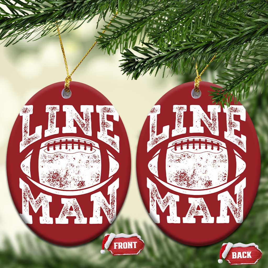 Football Linemen Christmas Ornament Vintage Offensive Lineman TS10 Oval Red Print Your Wear
