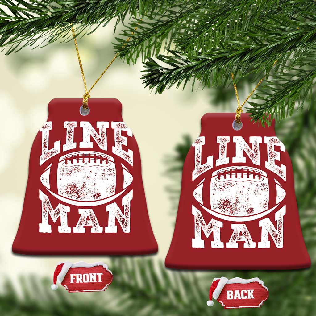 Football Linemen Christmas Ornament Vintage Offensive Lineman TS10 Bell Flake Red Print Your Wear