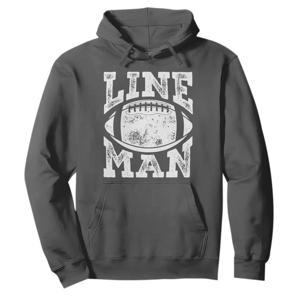 Football Linemen Hoodie Vintage Offensive Lineman TS10 Dark Heather Print Your Wear
