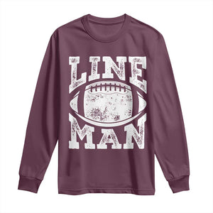 Football Linemen Long Sleeve Shirt Vintage Offensive Lineman TS10 Maroon Print Your Wear