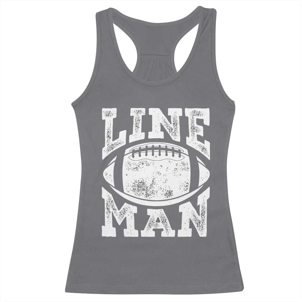 Football Linemen Racerback Tank Top Vintage Offensive Lineman TS10 Charcoal Print Your Wear