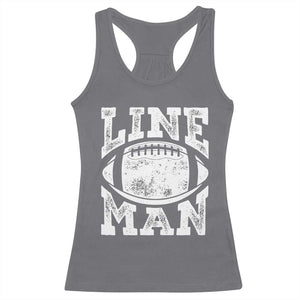Football Linemen Racerback Tank Top Vintage Offensive Lineman TS10 Charcoal Print Your Wear